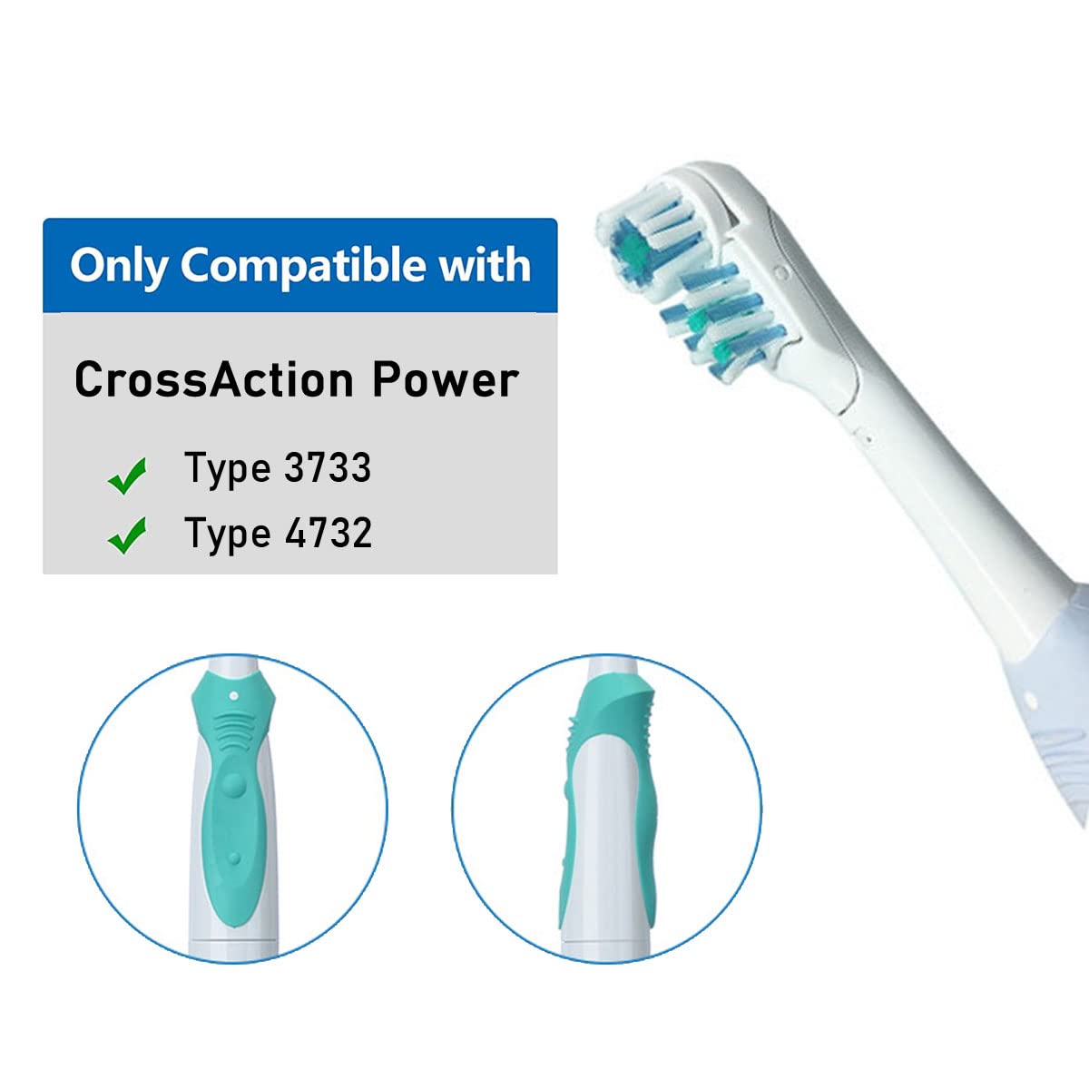 Snap-in brush head design with removal tool illustration