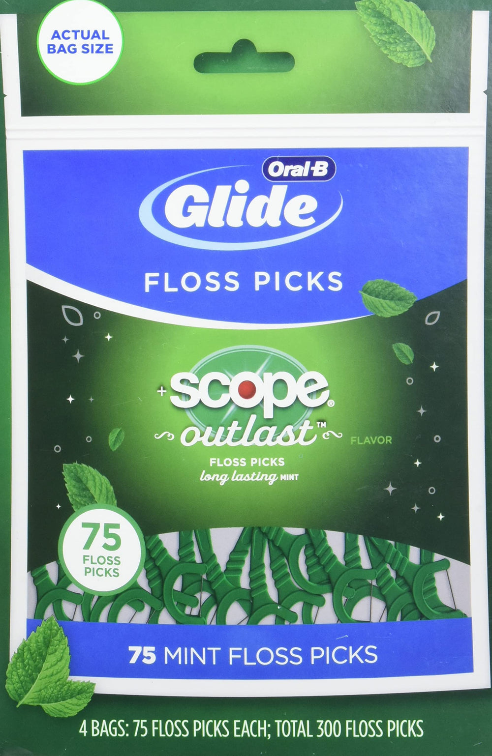 Oral-B Complete Glide Floss Pick 300 Count packaging front view