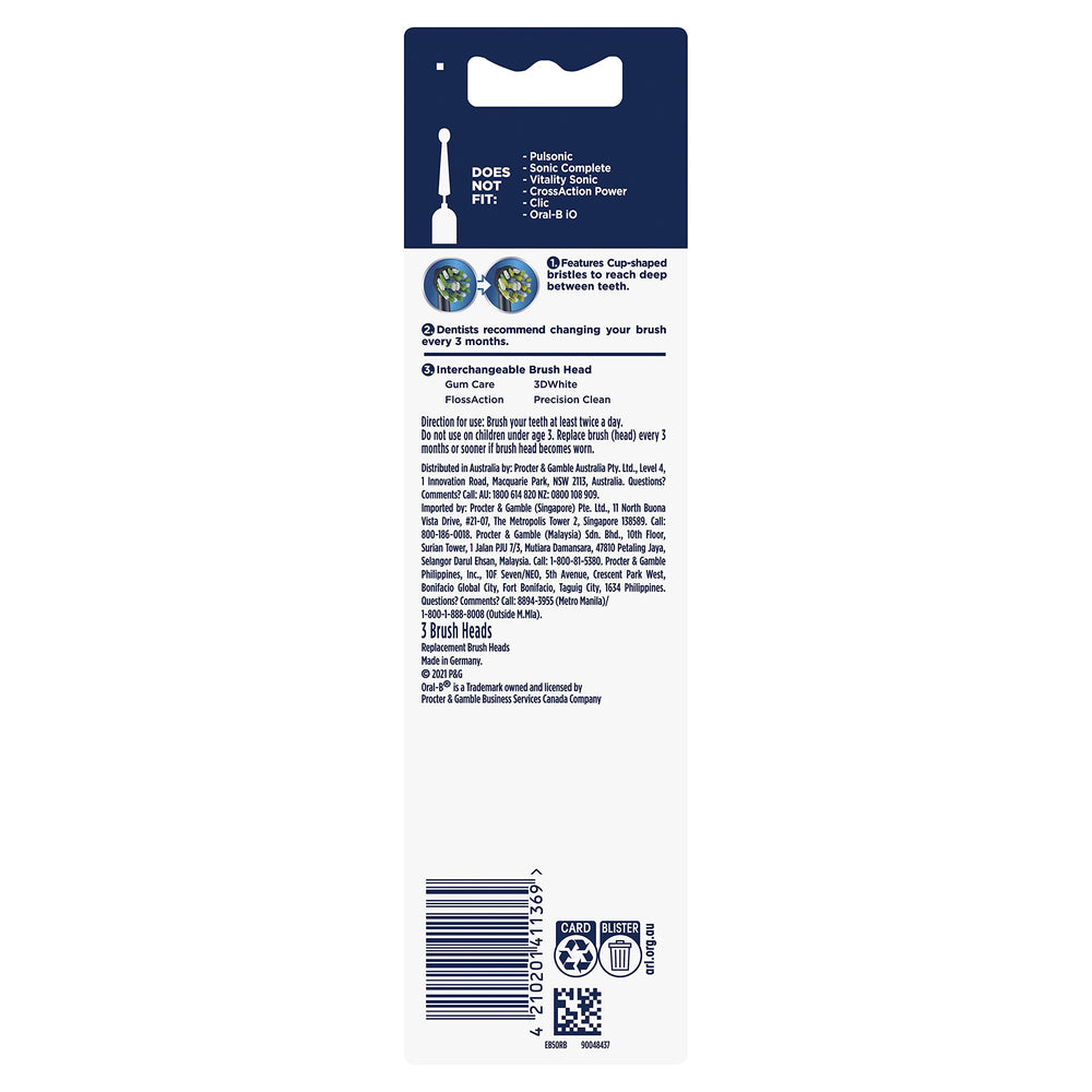 Oral-B Cross Action Black replacement brush head angled bristles