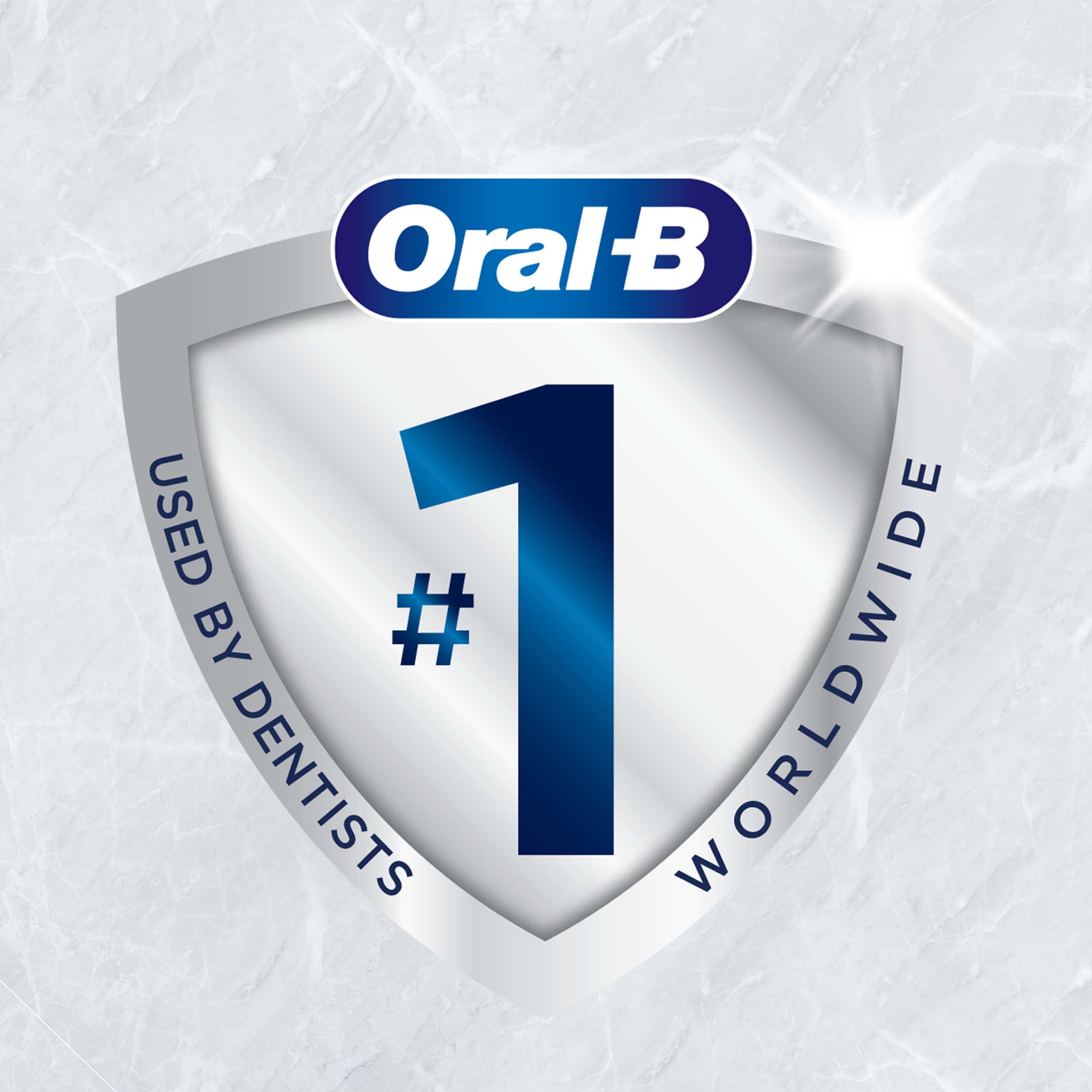 Front view of Oral-B Cross Action Black replacement brush head