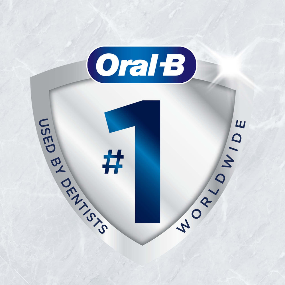 Front view of Oral-B Cross Action Black replacement brush head