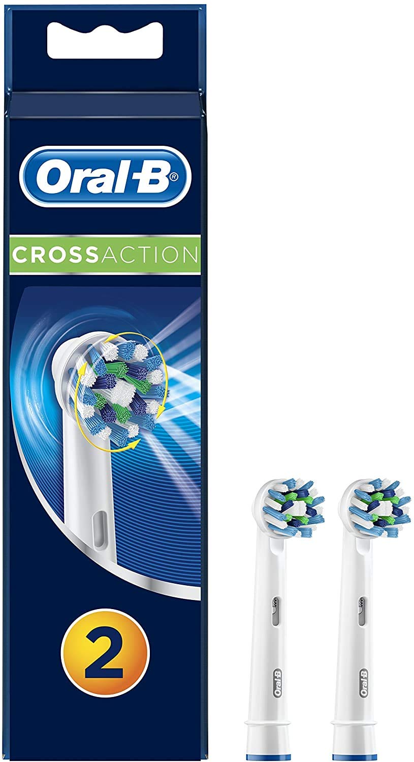 Oral-B CrossAction replacement brush head with angled bristles