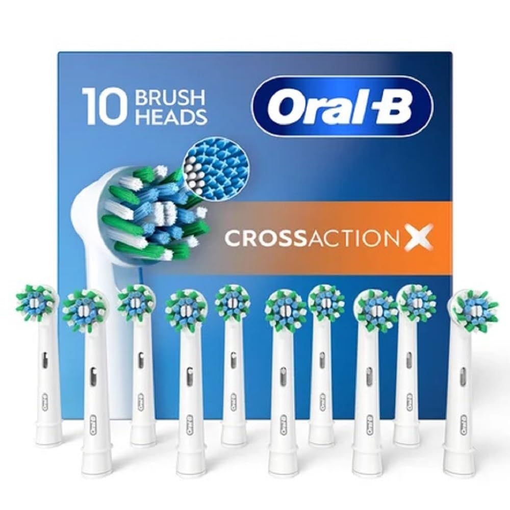 Oral-B Cross Action replacement brush heads 10-count pack front view