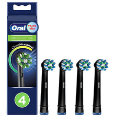Main image: Oral-B Cross Action replacement brush heads, black, 4-pack