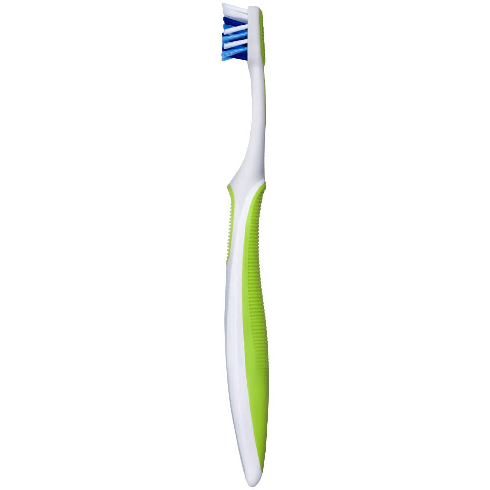 Toothbrush with compact head providing easier reach to back teeth