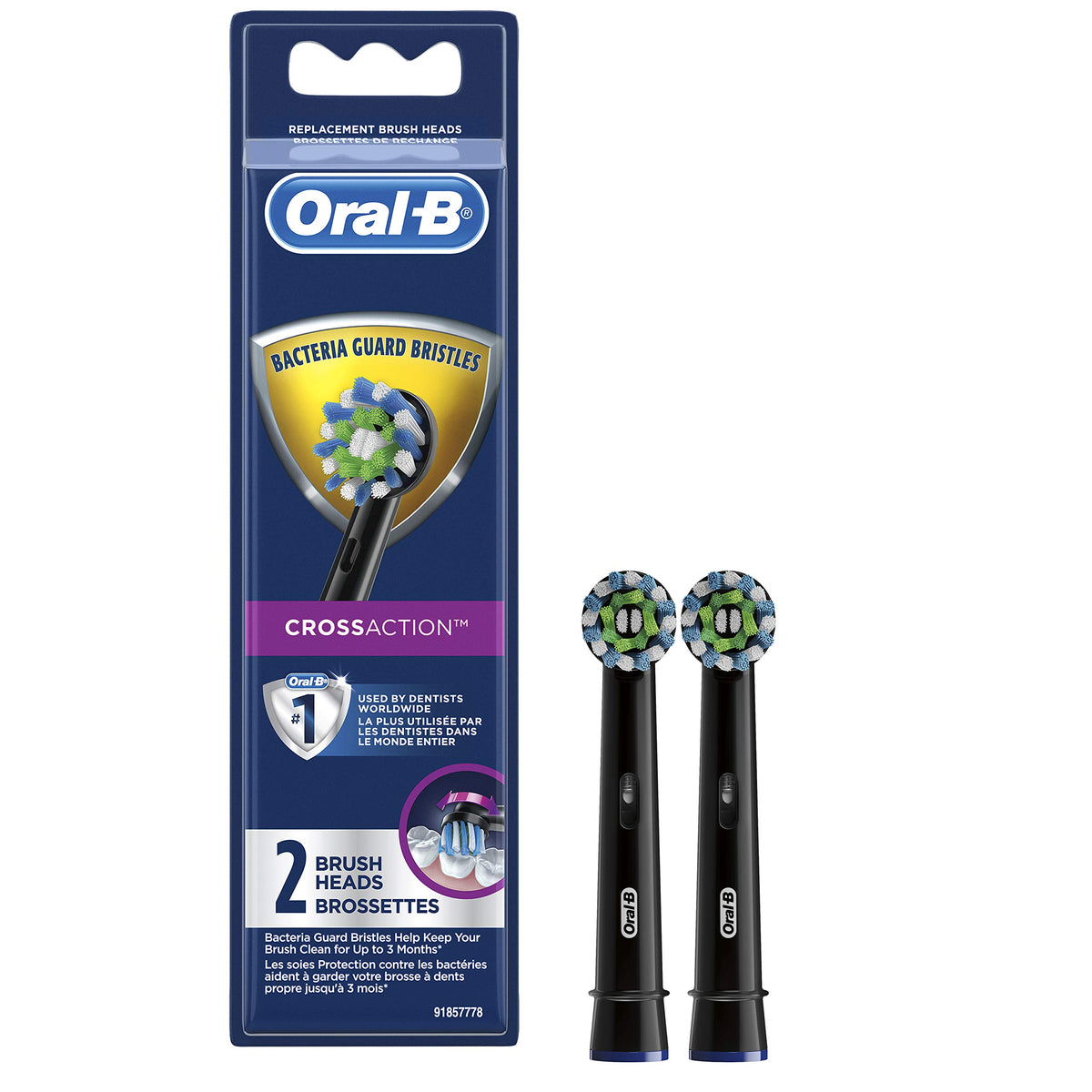 Oral-B CrossAction Black 2-pack – front view
