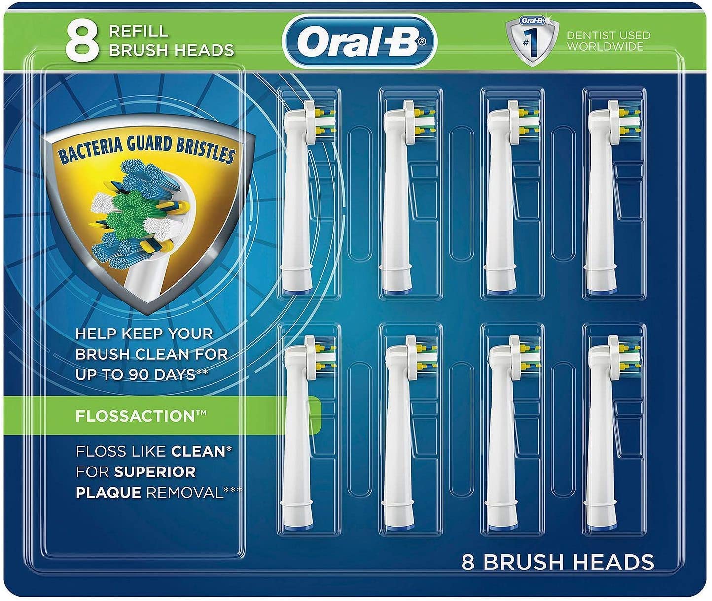 Oral-B Floss Action replacement brush heads close-up