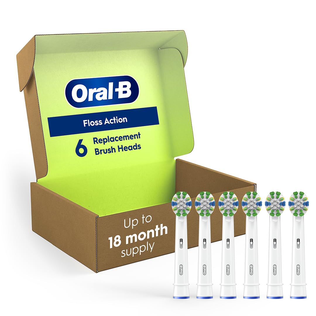 Oral-B Floss Action replacement brush heads pack of 6 – front view