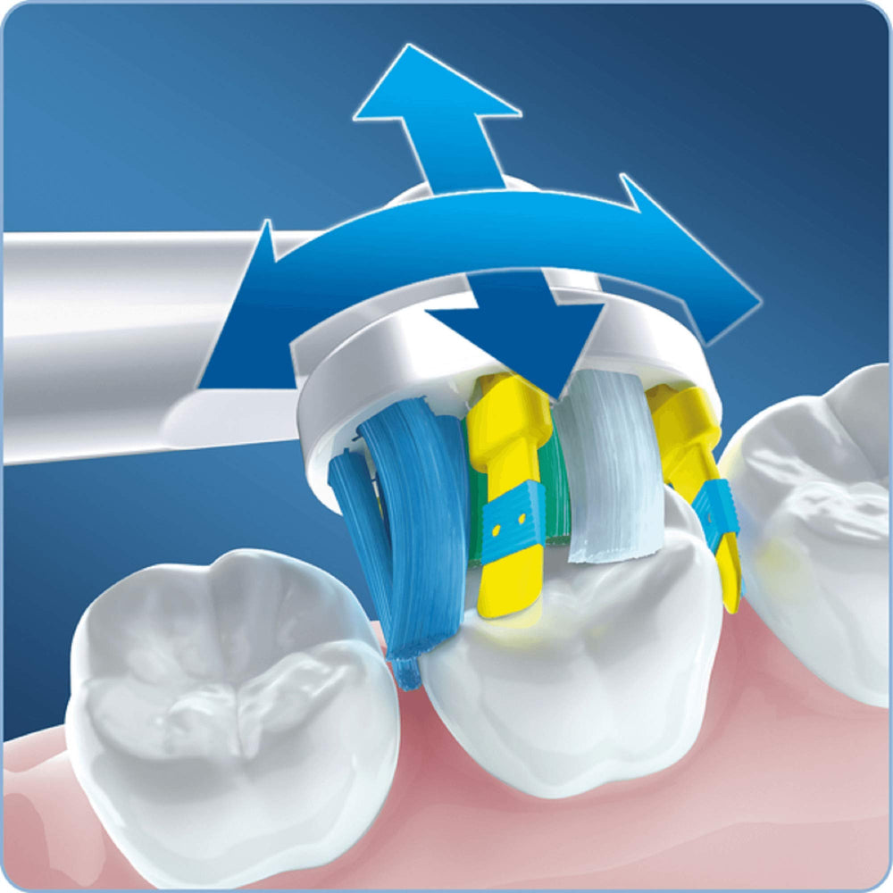 Close-up of micro-pulse bristles on Oral-B Floss Action head