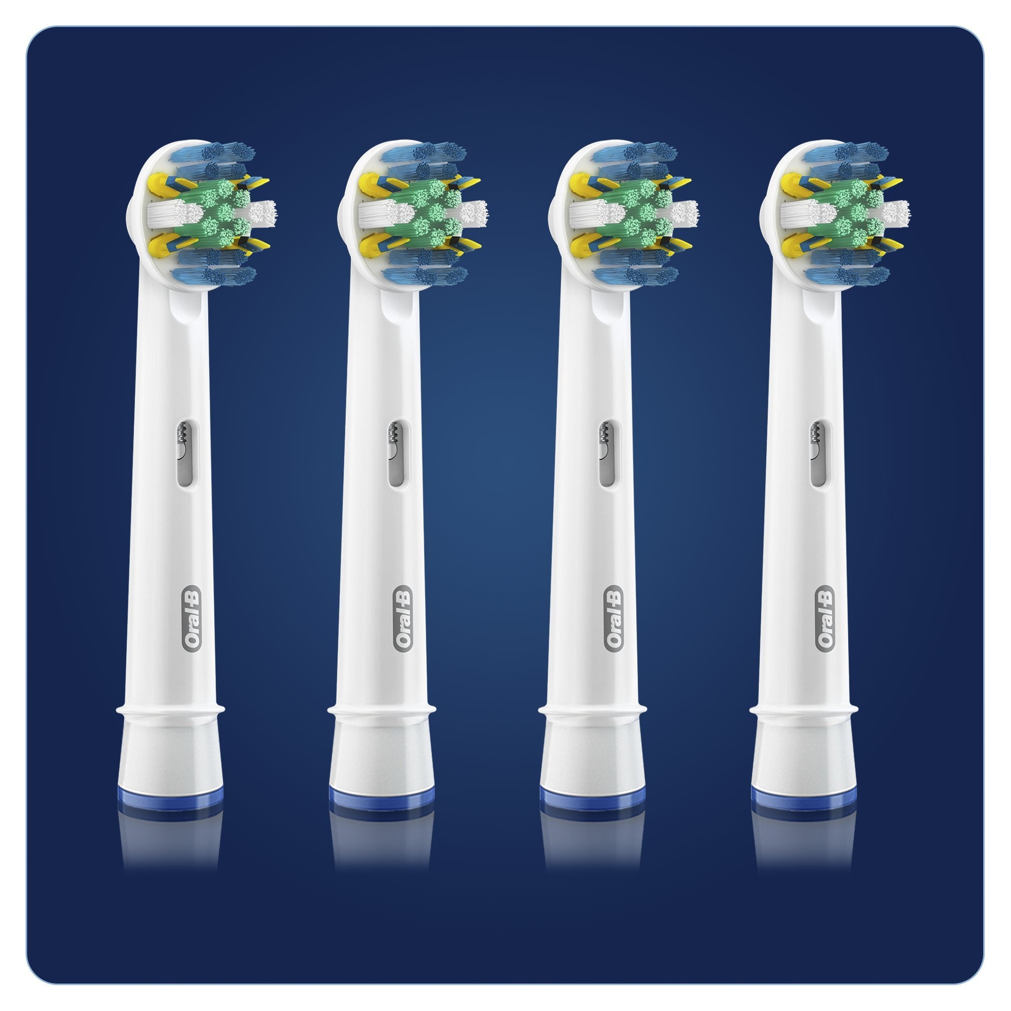 Set of 4 Oral-B Floss Action replacement heads with '4 x Toothbrush heads' label