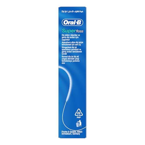 Oral B Floss Super Pre-Cut Strands 50m - packaging close-up