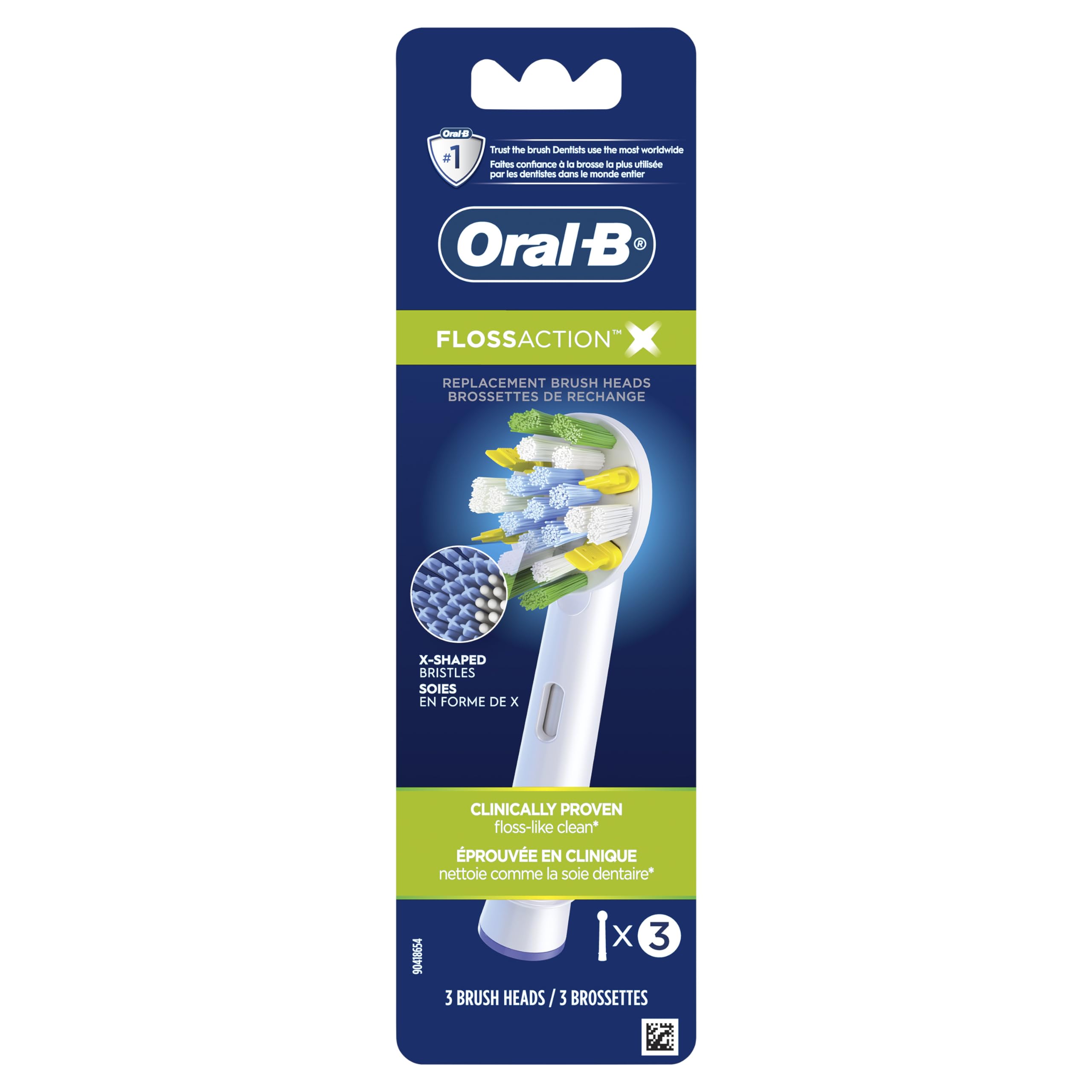 Oral-B FlossAction replacement toothbrush head close-up