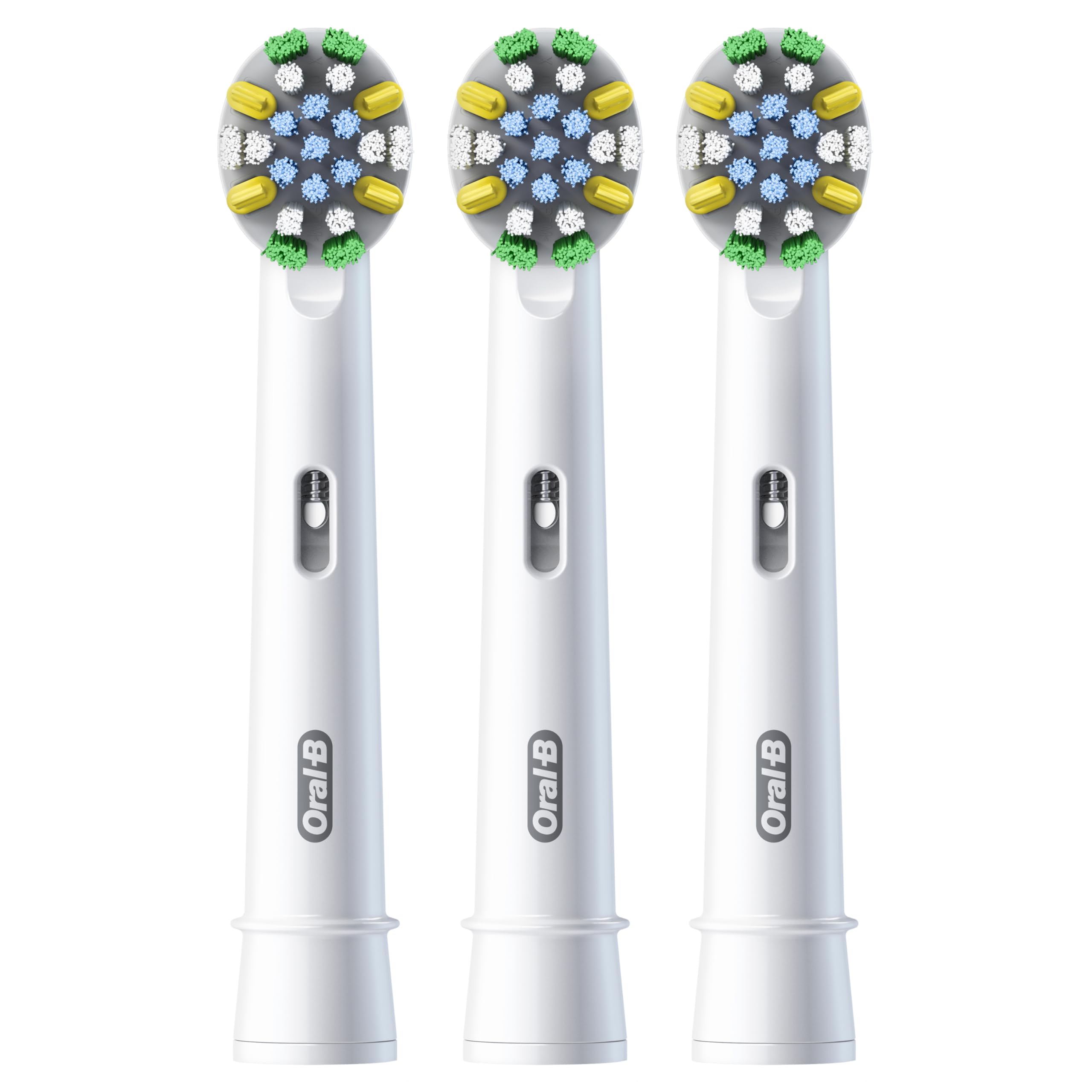 Round brush head designed for a tooth-by-tooth clean