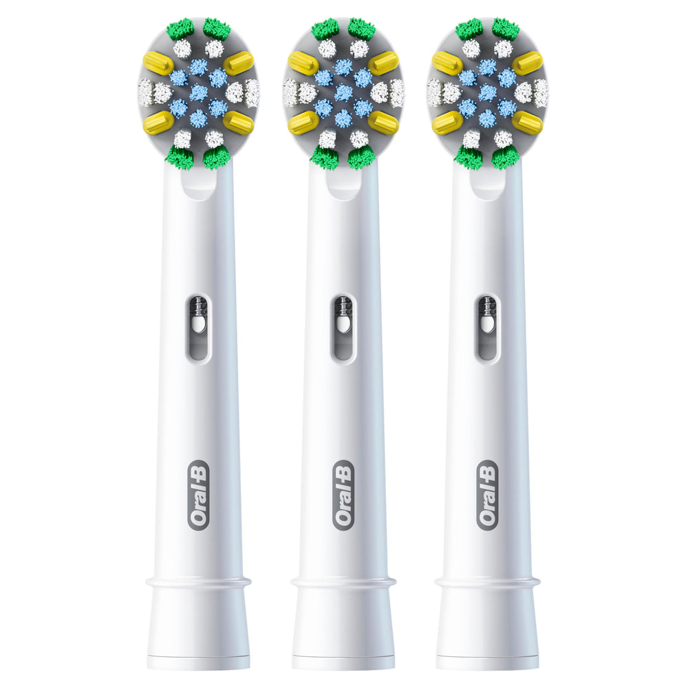 Round brush head designed for a tooth-by-tooth clean