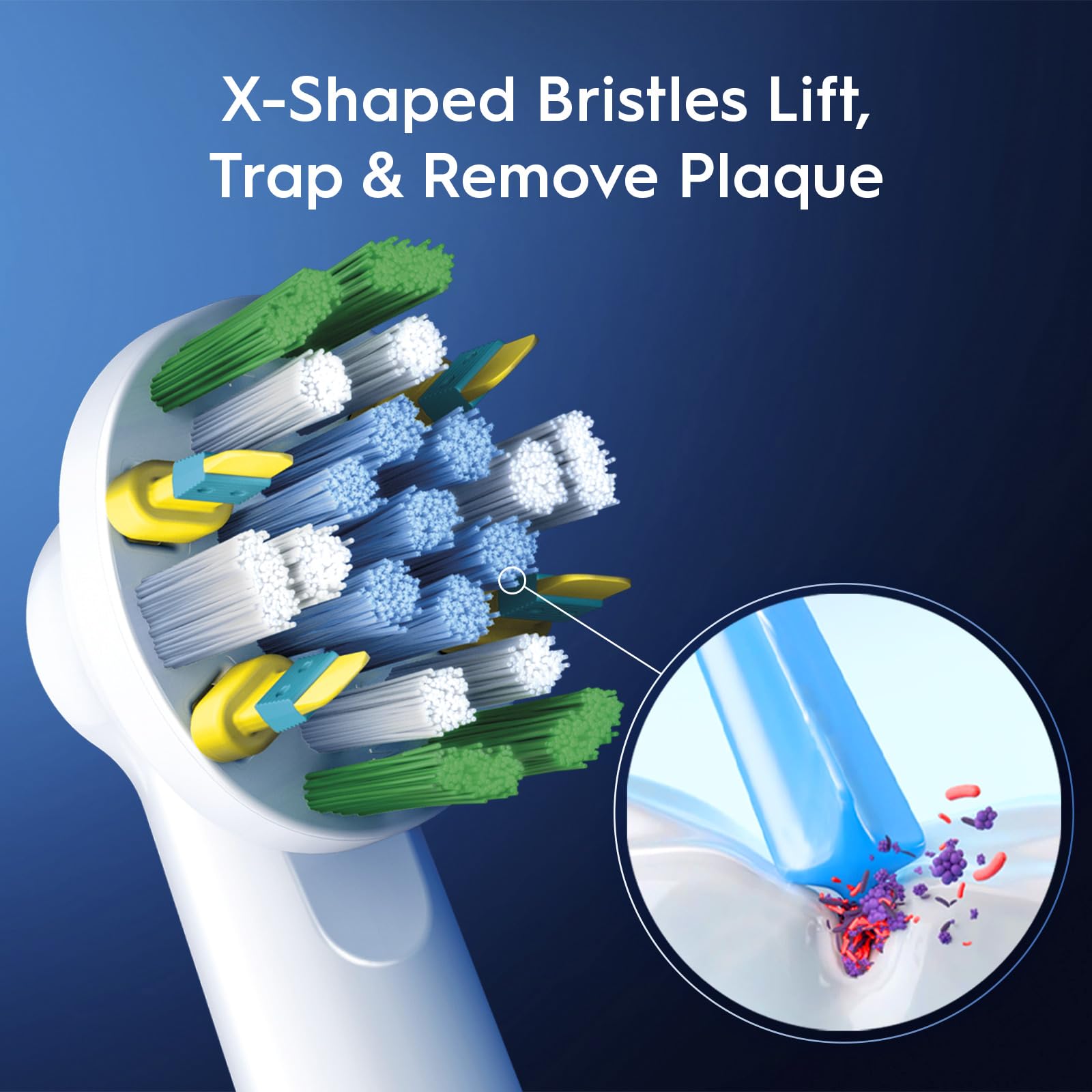FlossAction bristles to loosen plaque