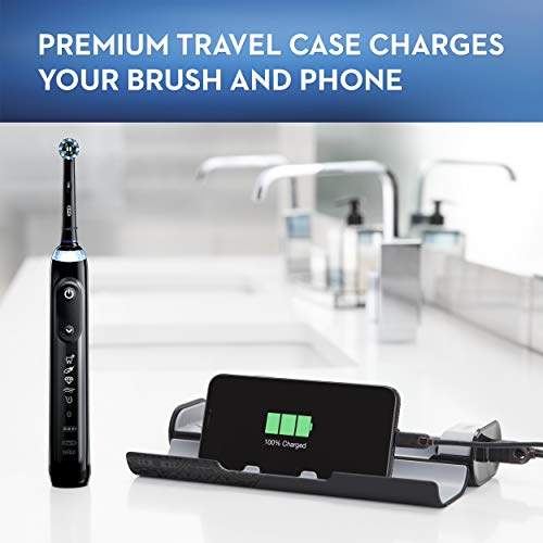 Side view of Oral-B GENIUS X 10000 black toothbrush