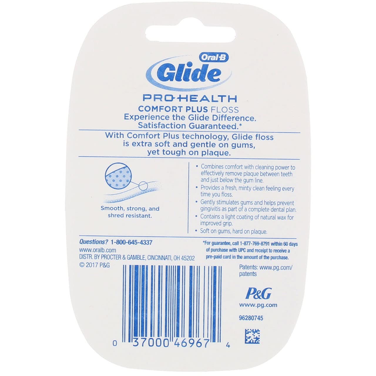 Compact floss case showing dimensions 2.75 x 2.75 x 0.75 inches