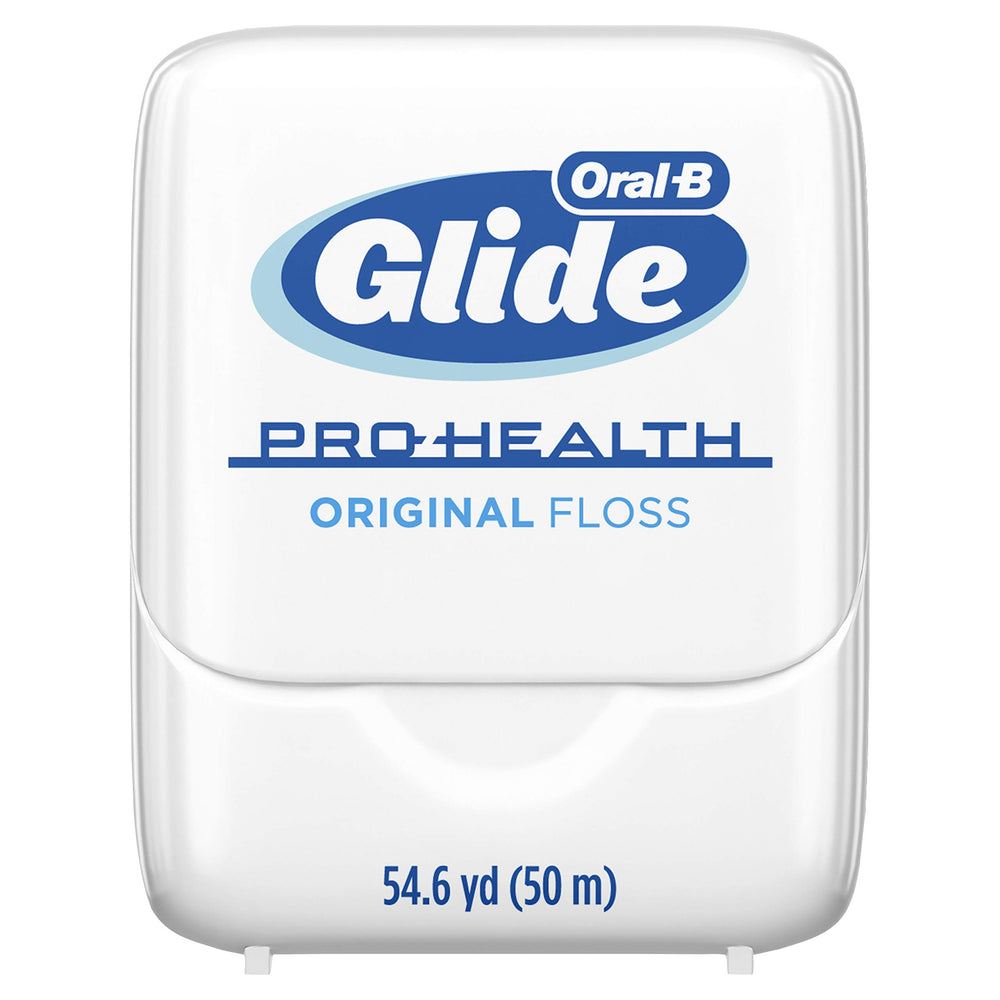 Silky-smooth Glide floss sliding between teeth