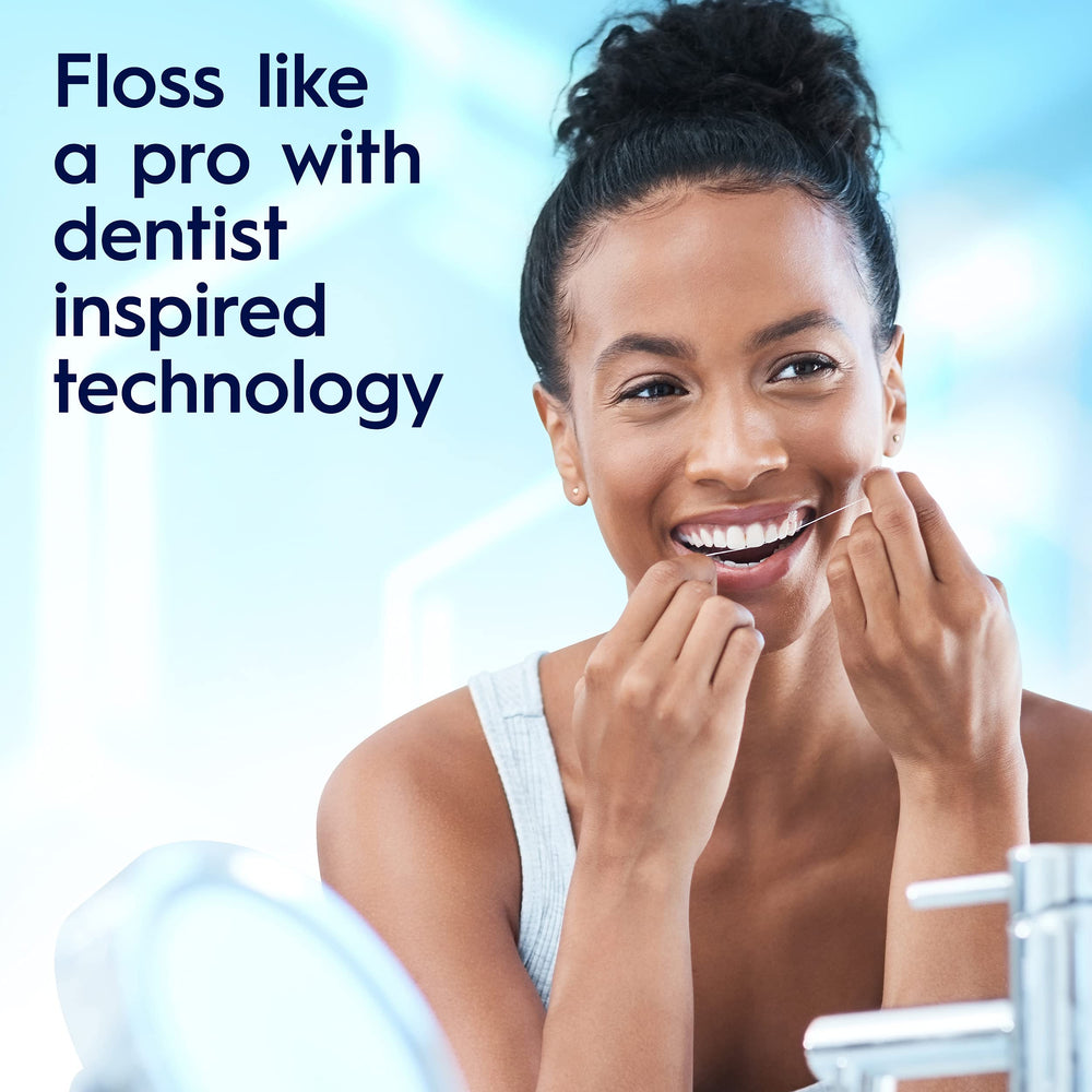 Glide PRO floss sliding easily in tight spaces between teeth