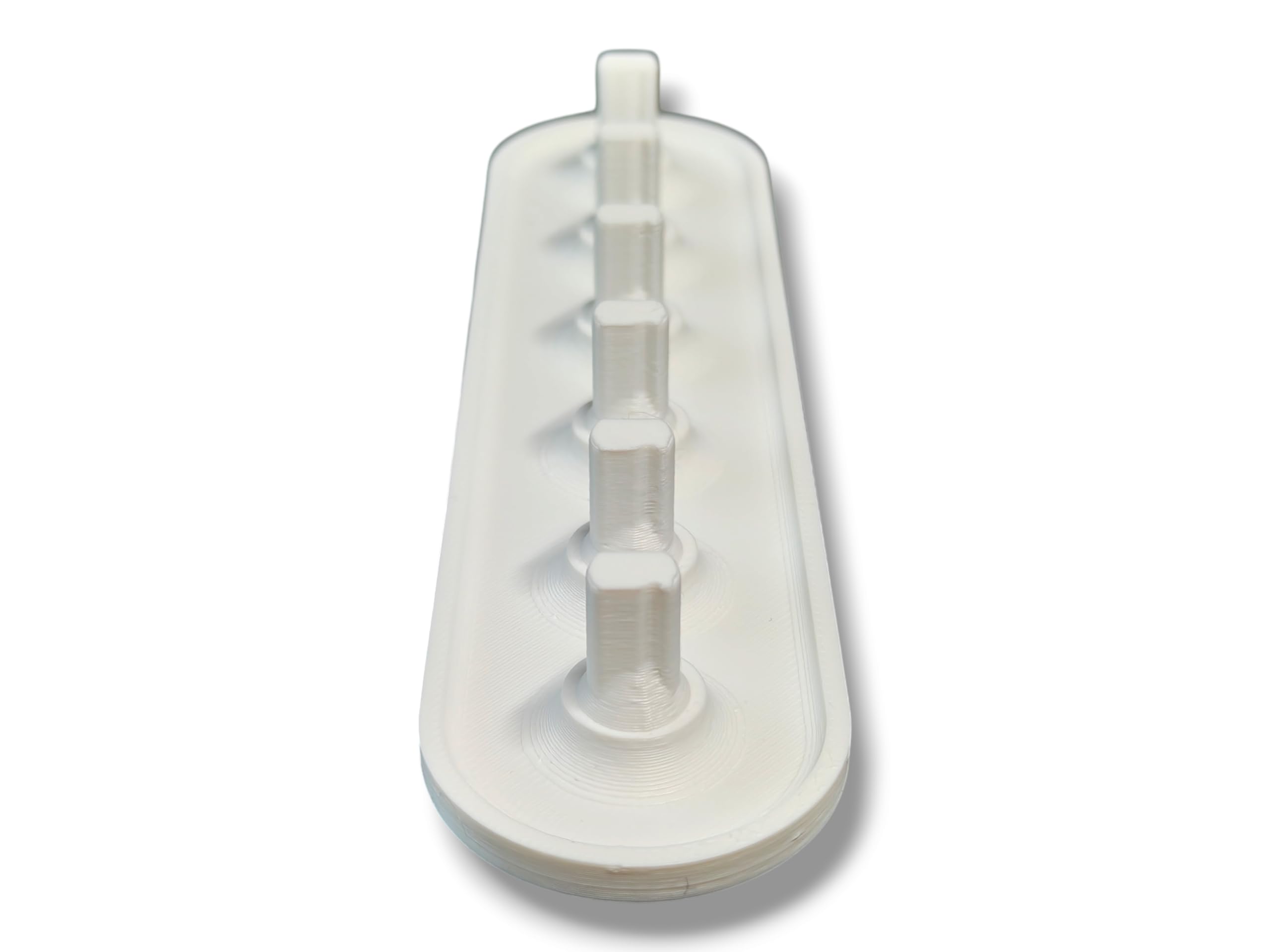 Durable plastic construction and hand-finished 3D-printed Oral-B head holder