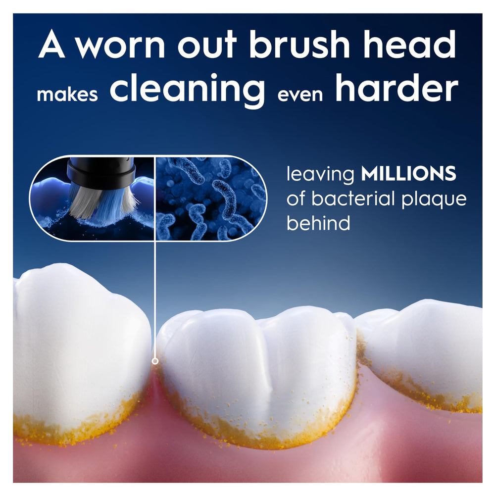 Individual replacement toothbrush head close-up
