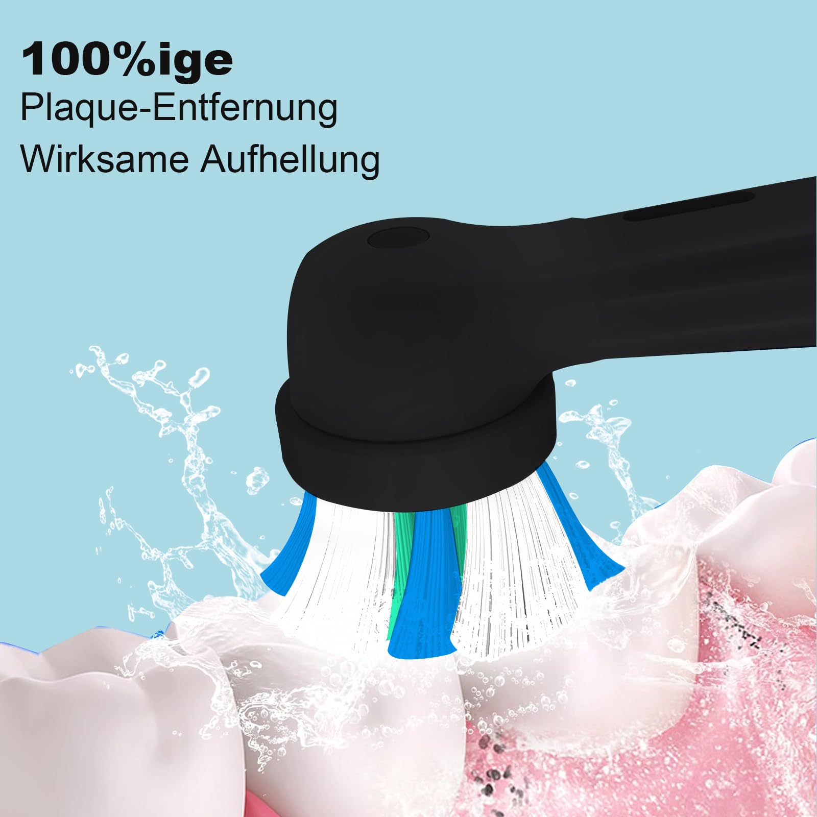 Dental-bristled IO replacement heads for Oral-B iO in black