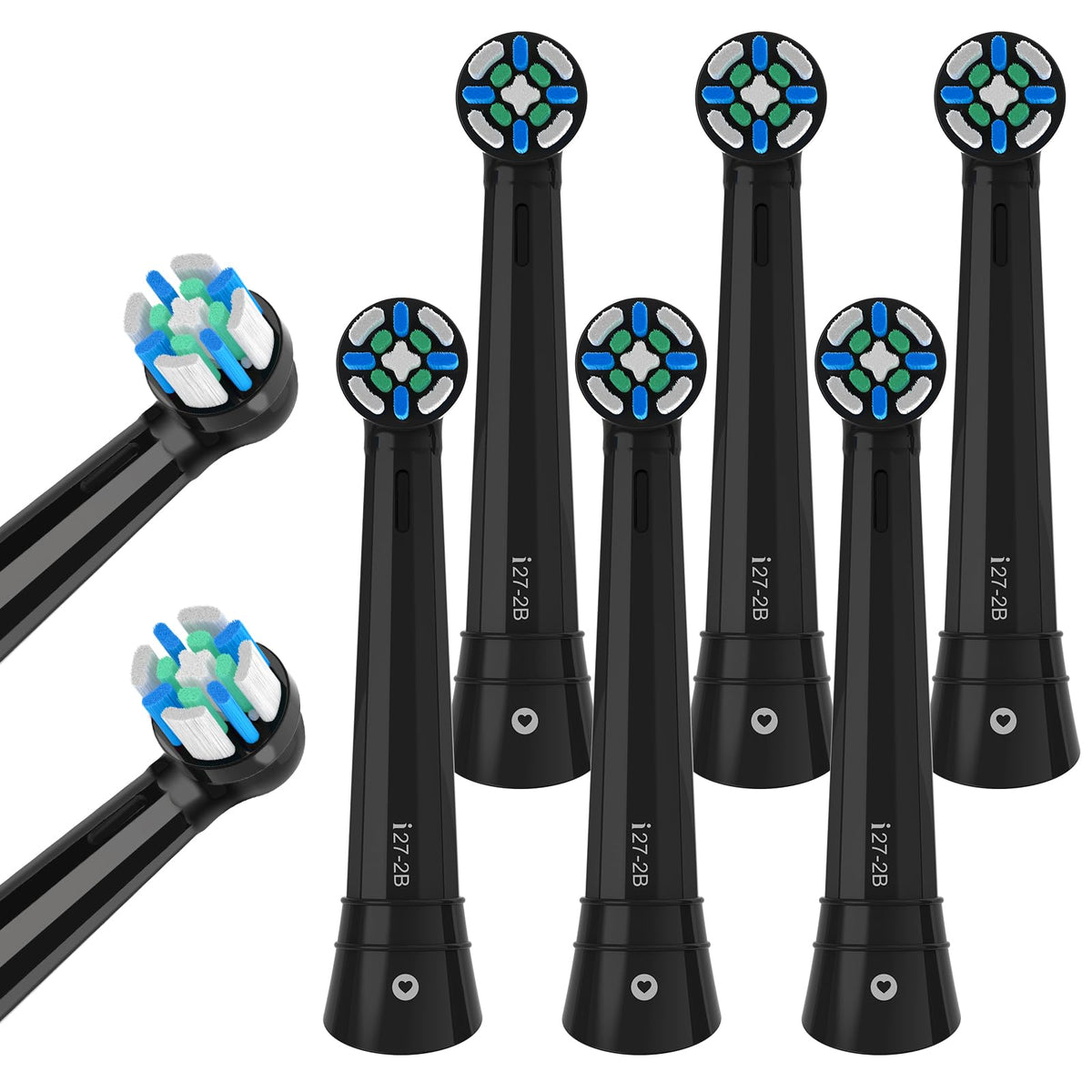 8-pack IO replacement heads for Oral-B iO in black - product image 1