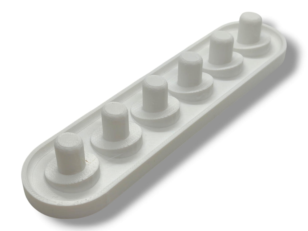 Close-up of the durable plastic material used in the 3D-printed holder