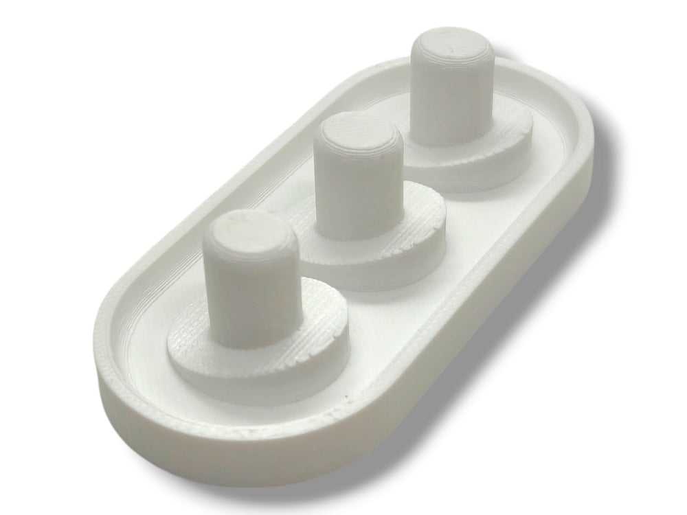 Close-up view of the durable white 3D-printed plastic material