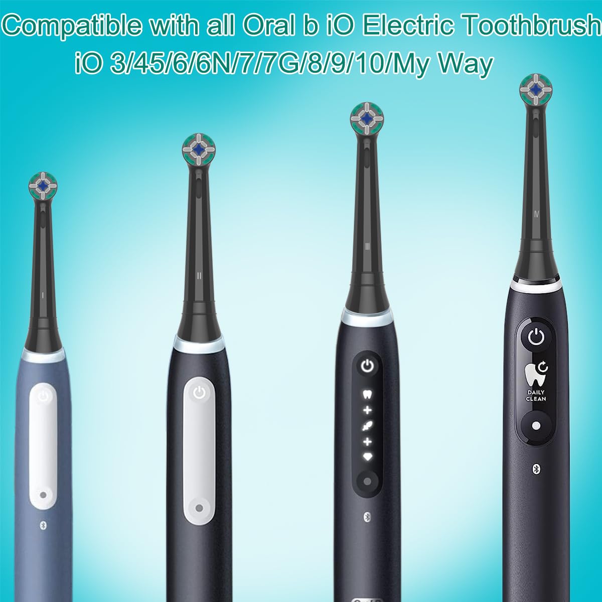 Soft bristle replacement head compatible with Oral-B iO