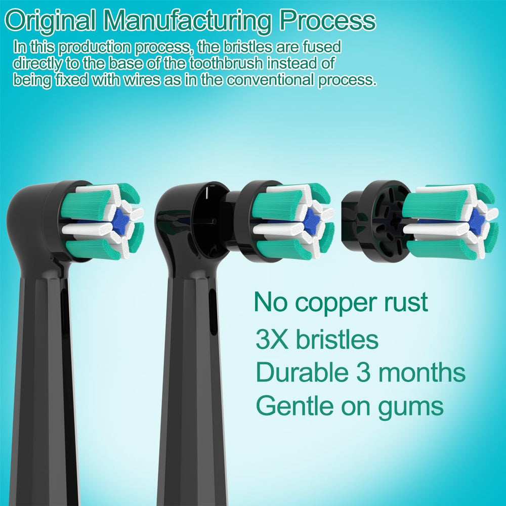 Rounded brush head cleaning along gum line