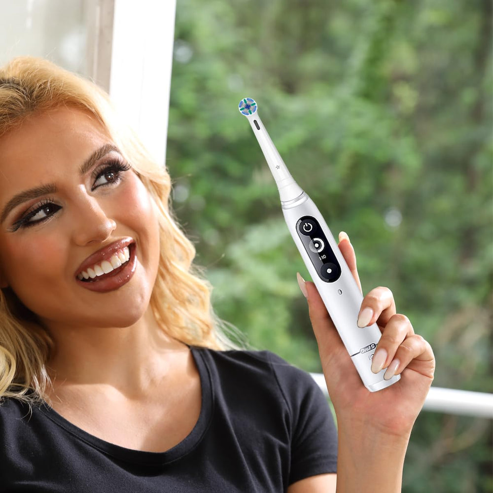 White Oral-B iO replacement brush heads