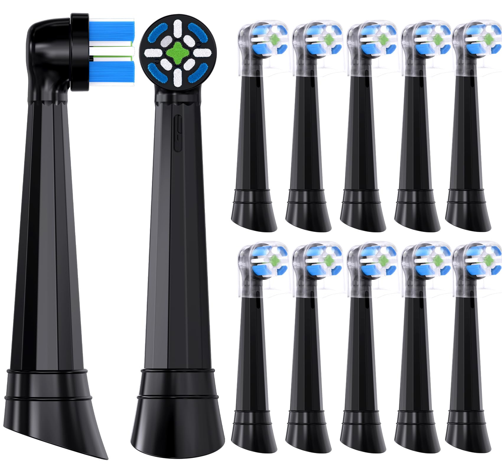 Replacement toothbrush heads for Oral-B iO 3-10 Series, Black, Medium