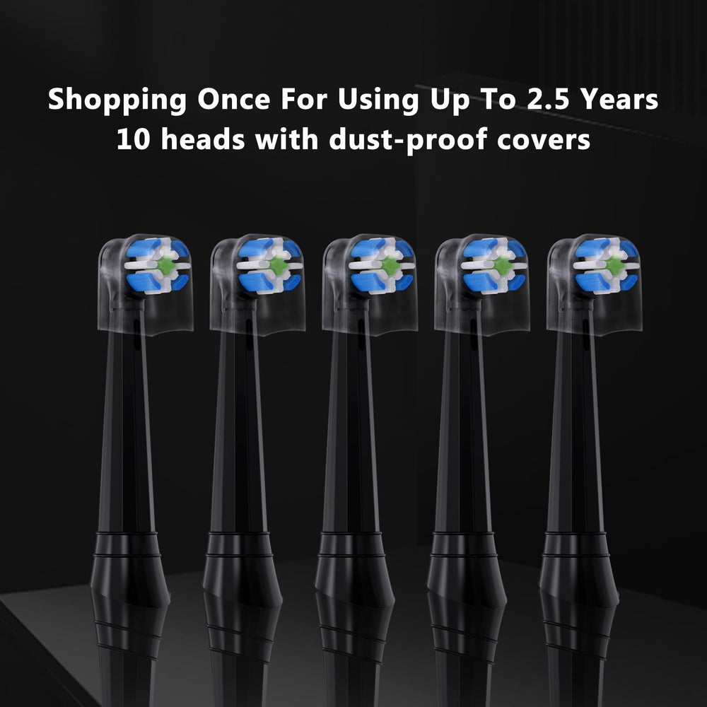 12-pack replacement toothbrush heads in Black, Medium