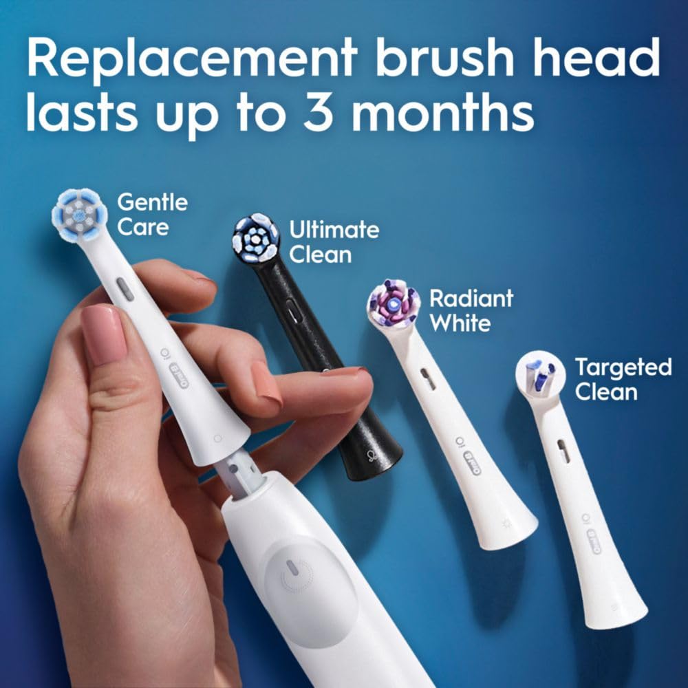 Graphic showing compatibility with iO replacement brush heads