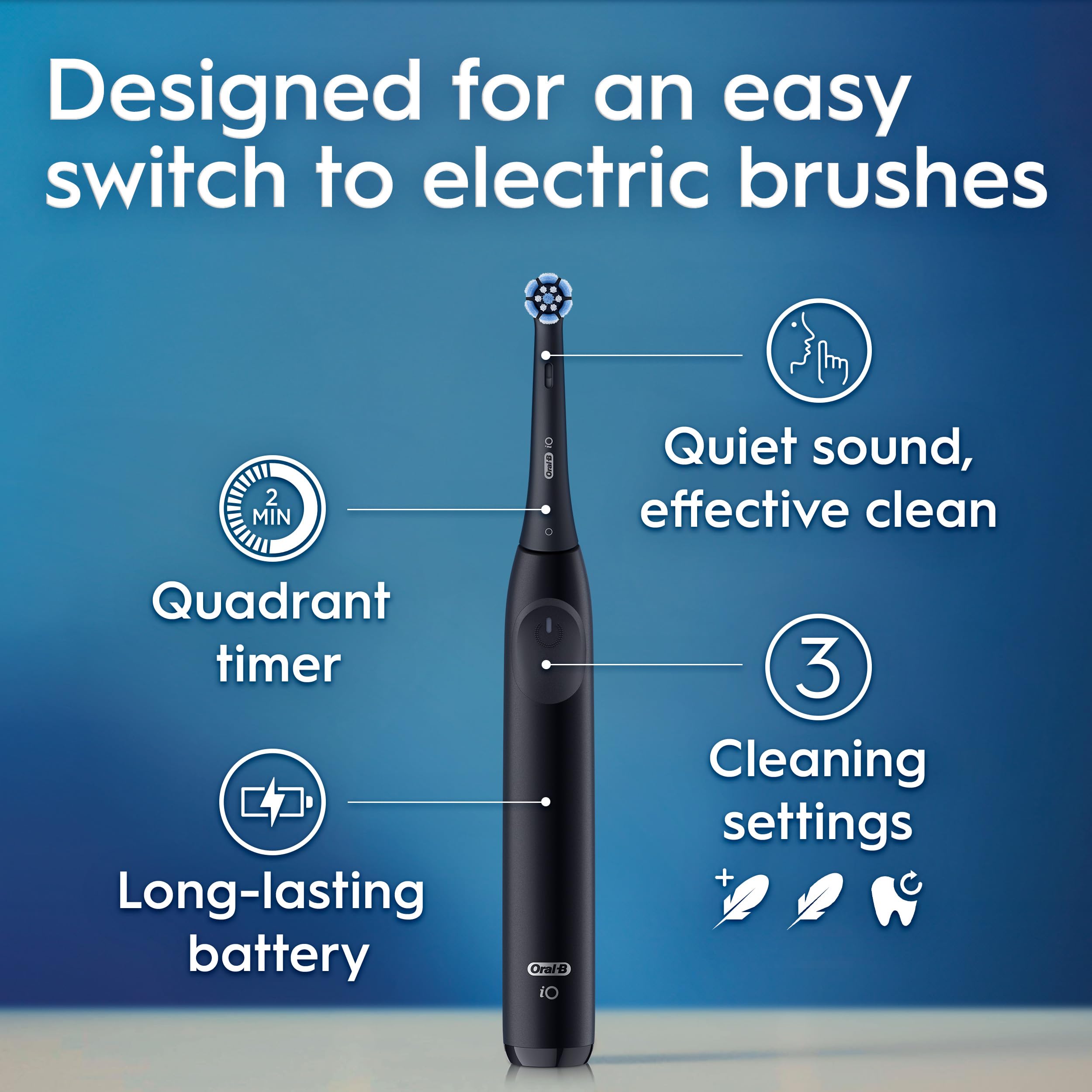 Battery level/low-charge indicator on Oral-B iO Series 2 Night Black