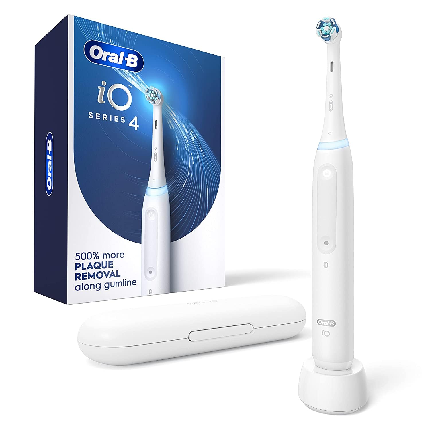 Front view of Oral-B iO Series 4 Electric Toothbrush White