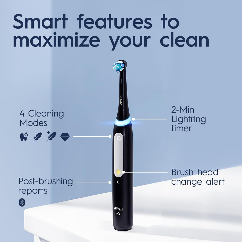 Oral-B iO Series 4 shown with mobile app integration