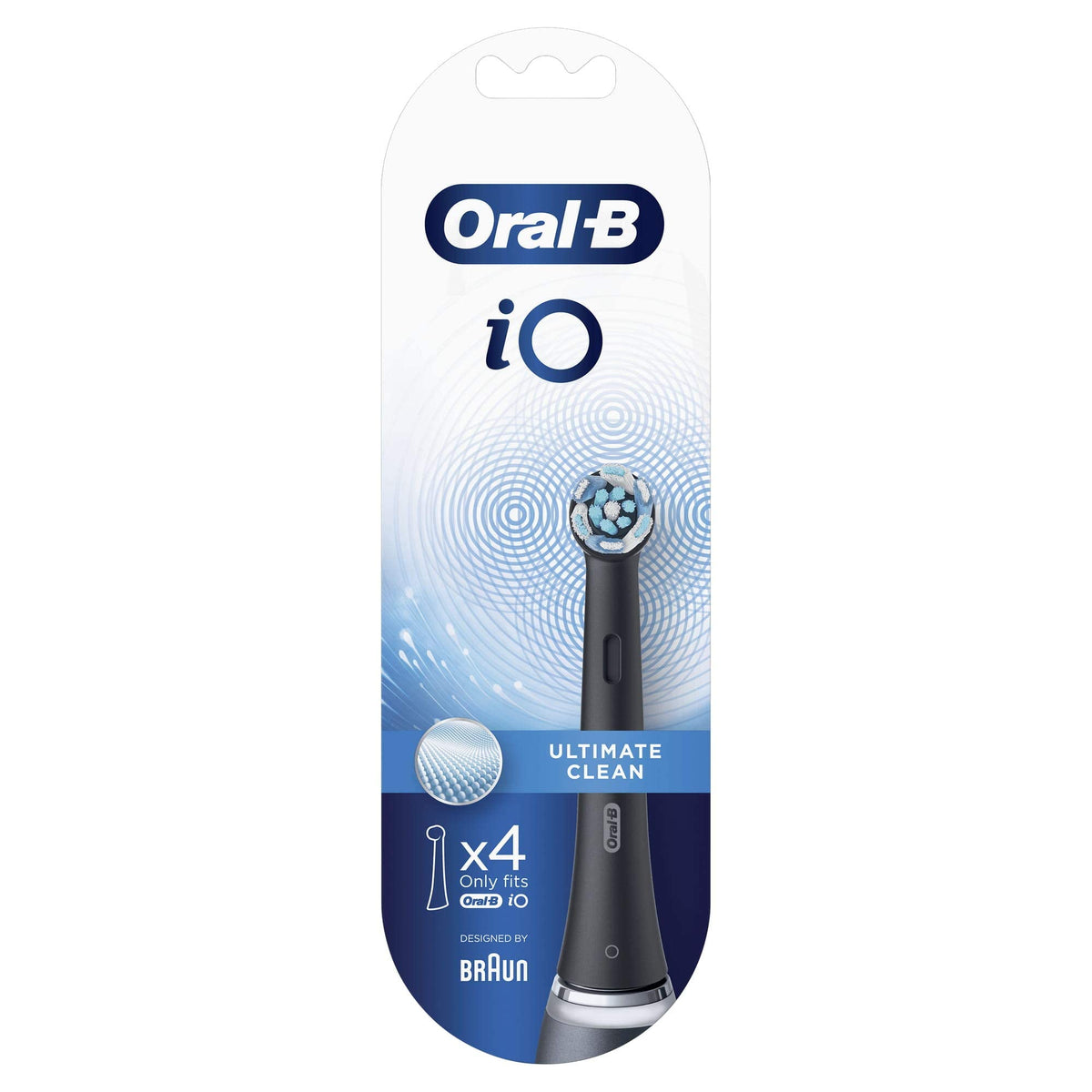 Oral-B iO Black Ultimate Clean Brush Heads – 4-pack (individually packaged for hygiene reasons)