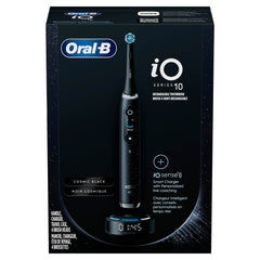 Front view of black Oral-B iO Series 10 electric toothbrush