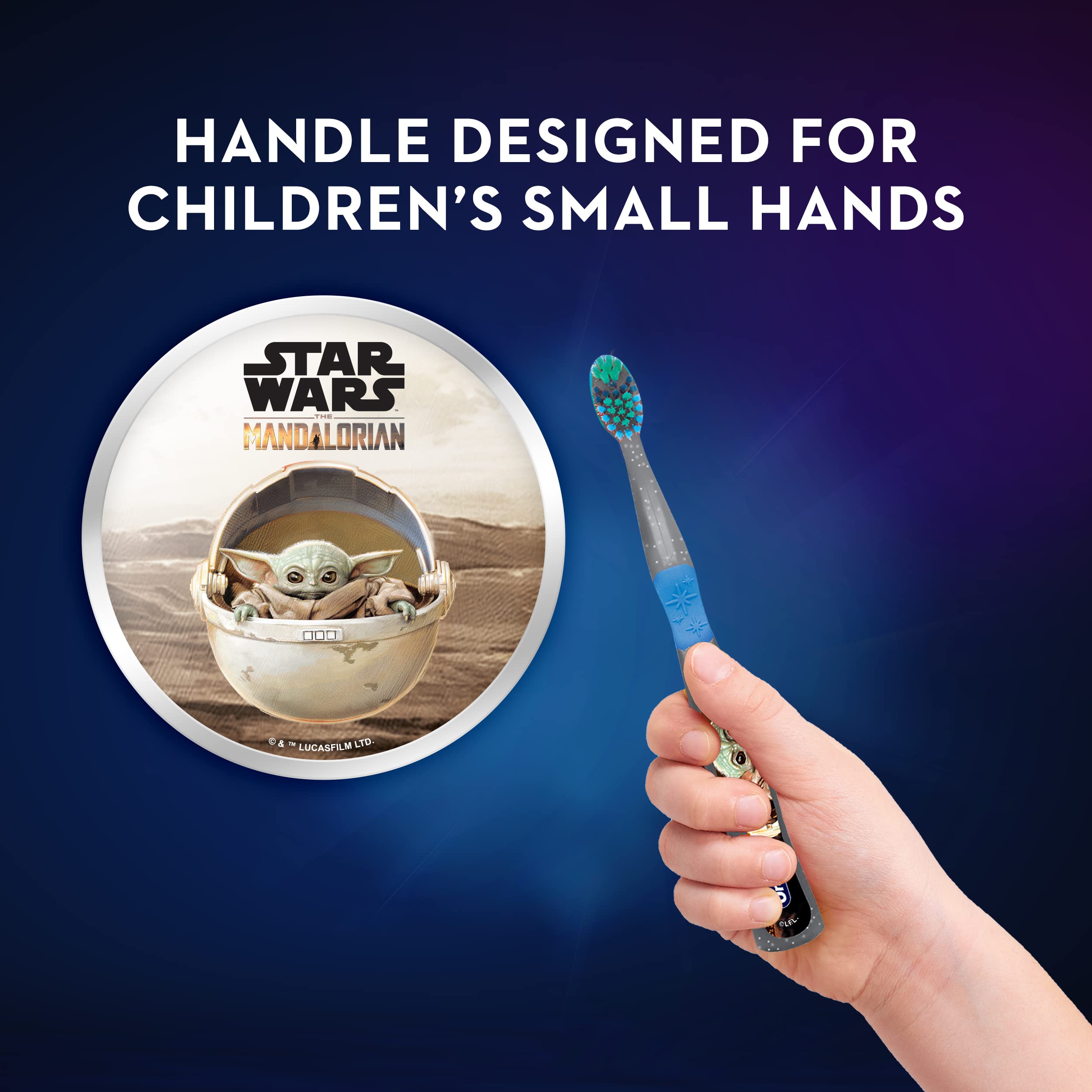Back view of Oral-B Kids Manual Toothbrush The Mandalorian