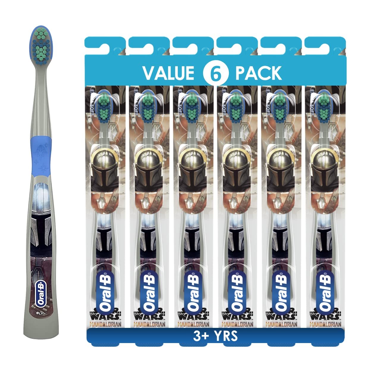 Front view of Oral-B Kids Manual Toothbrush with Mandalorian