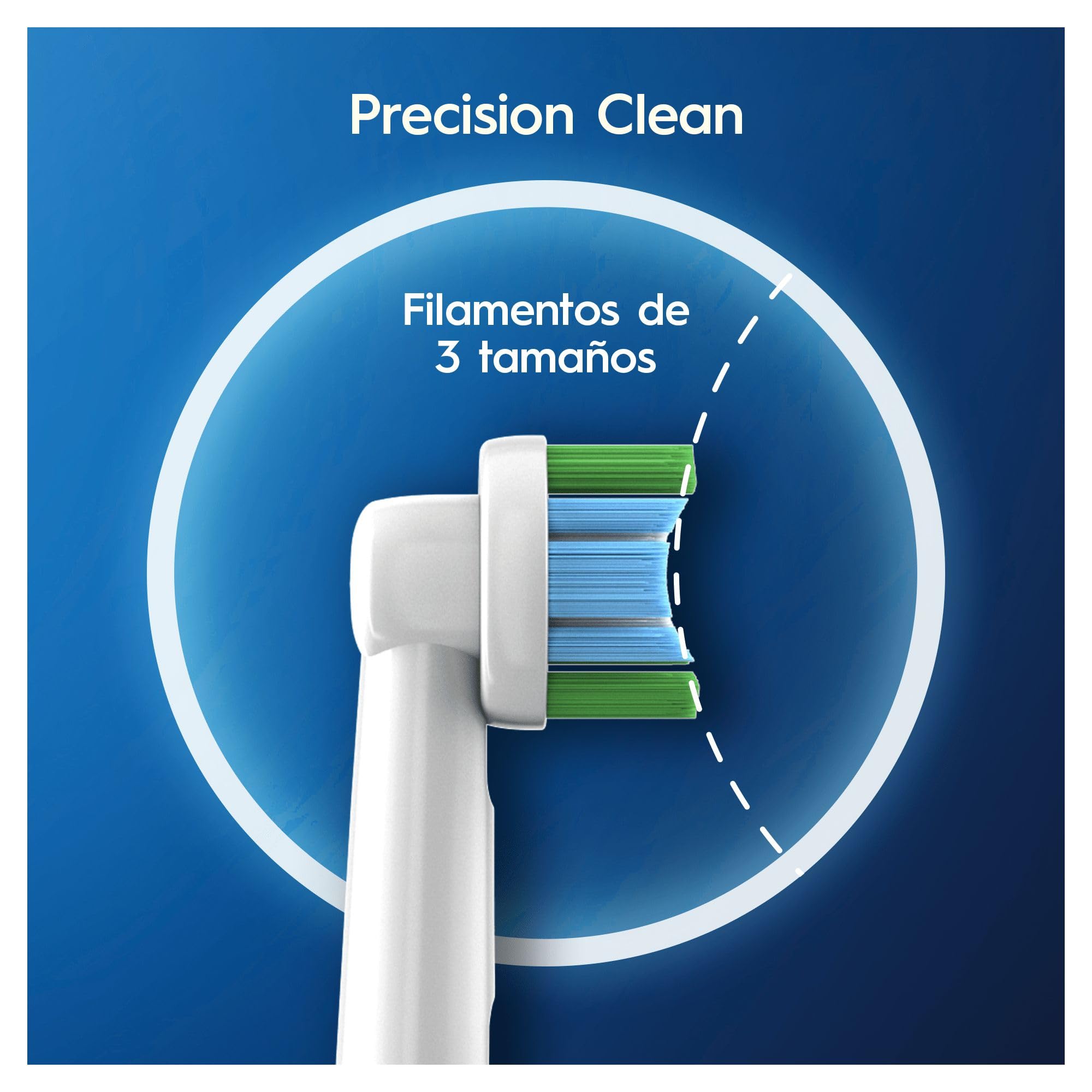 Green bristles fading to signal replacement time on an Oral-B brush head
