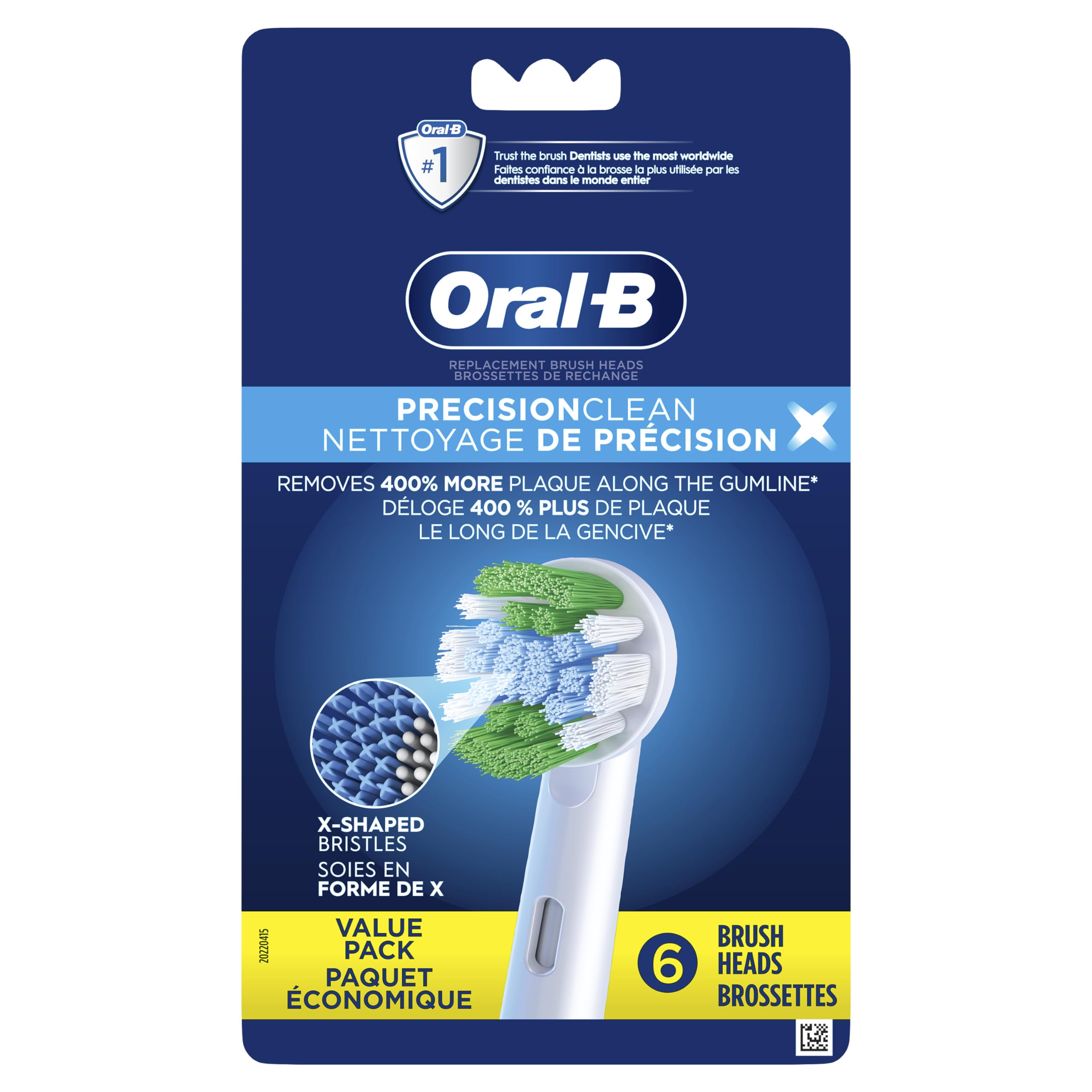 Six-pack of Oral-B Precision Clean replacement brush heads