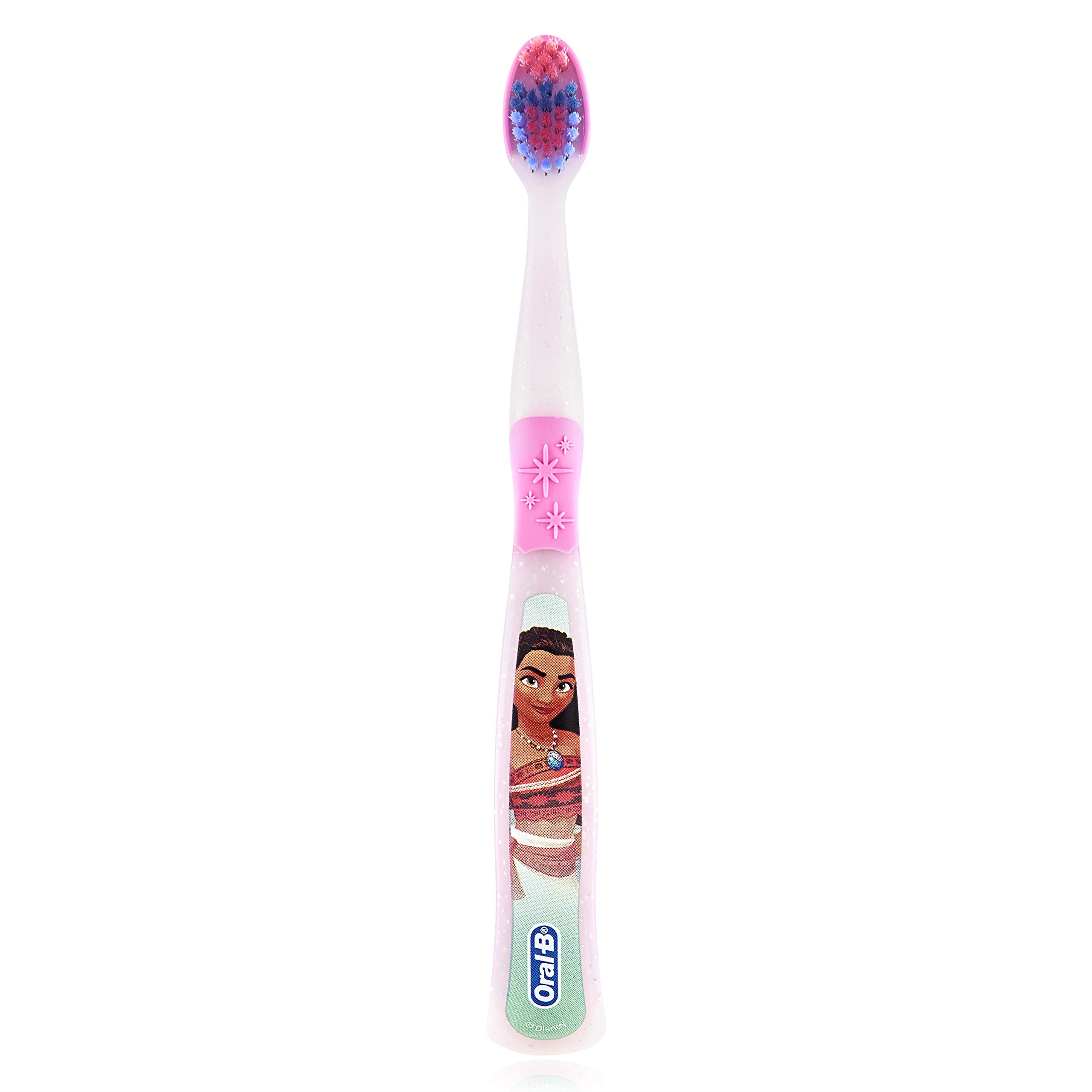 Cushioned head protects tender gums on Oral-B kids toothbrush