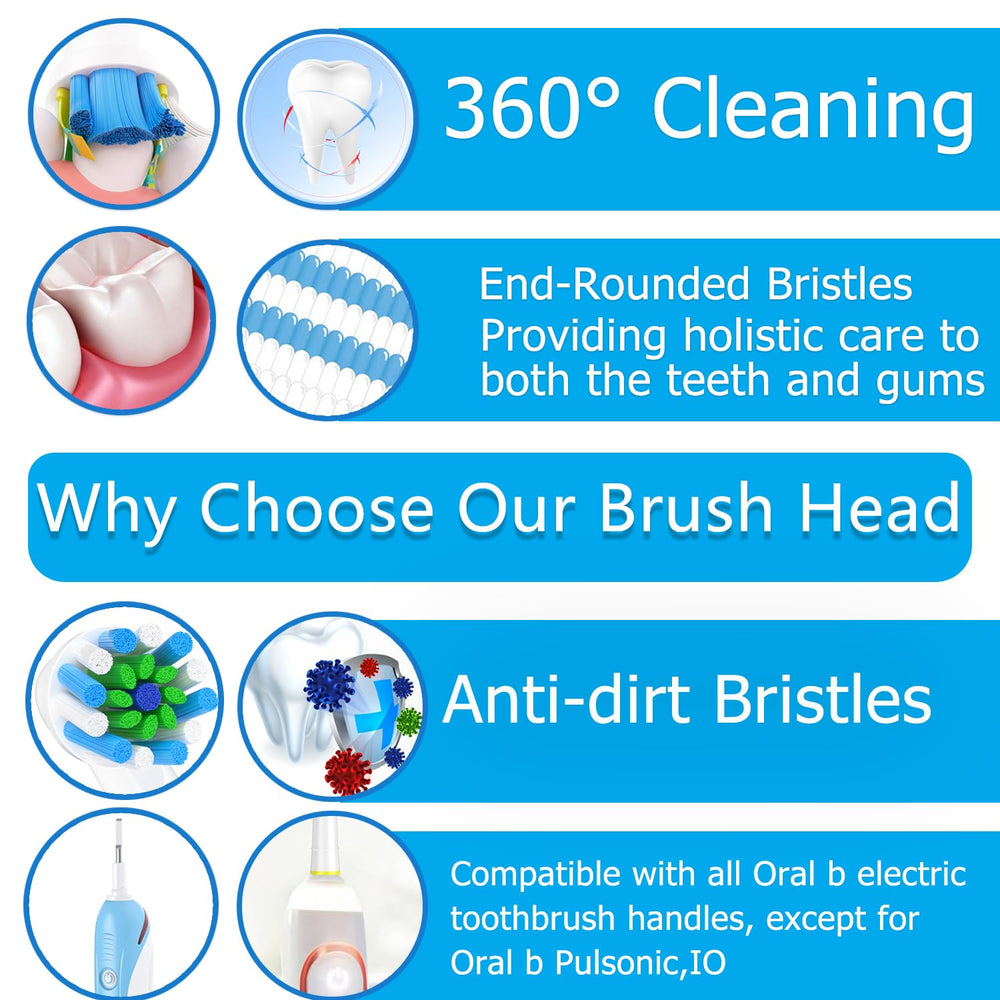 Oral-B compatible brush heads for Pro 1000/2000/3000/5000/6000 Smart & Genius, white, 12 pcs.