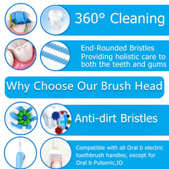Oral-B compatible brush heads for Pro 1000/2000/3000/5000/6000 Smart & Genius, white, 12 pcs.