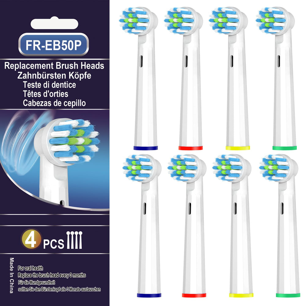 Eight-pack white Oral-B Pro 1000 replacement heads – front view