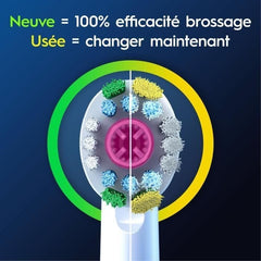 Bristle change indicator turning green to yellow on Oral-B head