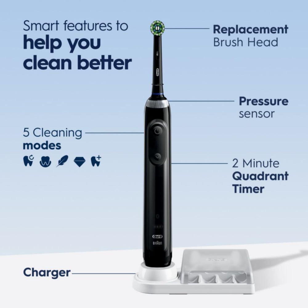 Oral-B Pro 5000 Black Edition handle close-up